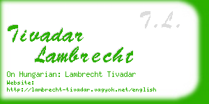 tivadar lambrecht business card